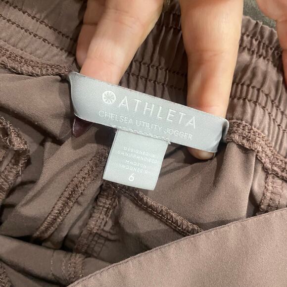 Athleta Chelsea Utility Joggers Mineral Brown Size 6 - Picture 9 of 12